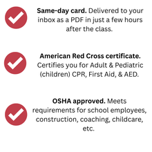 Load image into Gallery viewer, CPR, First Aid, & AED for Adult, Child, and Infant